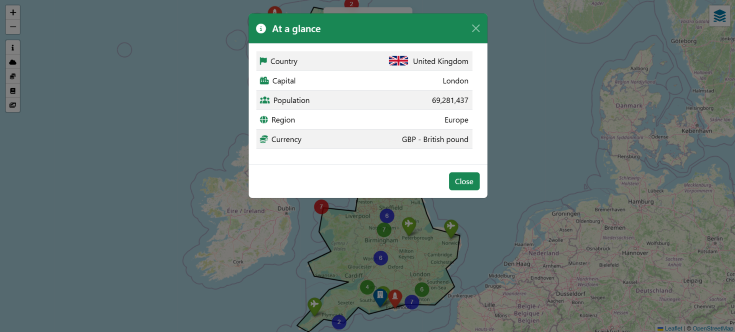 Country information modal