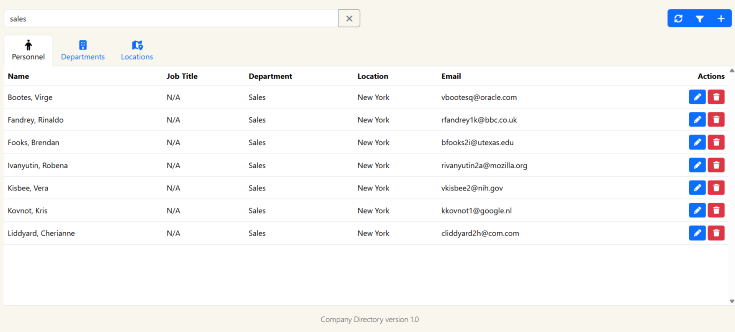 Search functionality